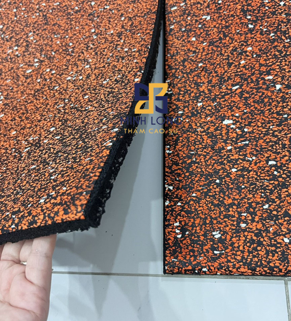 GẠCH CAO SU CAO CẤP 90% EPDM CHẤM CAM